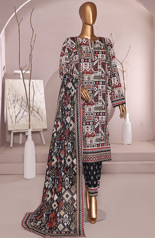 HZ Textiles Luxe Prints Digital Printed Lawn Unstitched 3 Piece Suit - D-10 - HZ26LUXE - Brown - Summer Collection