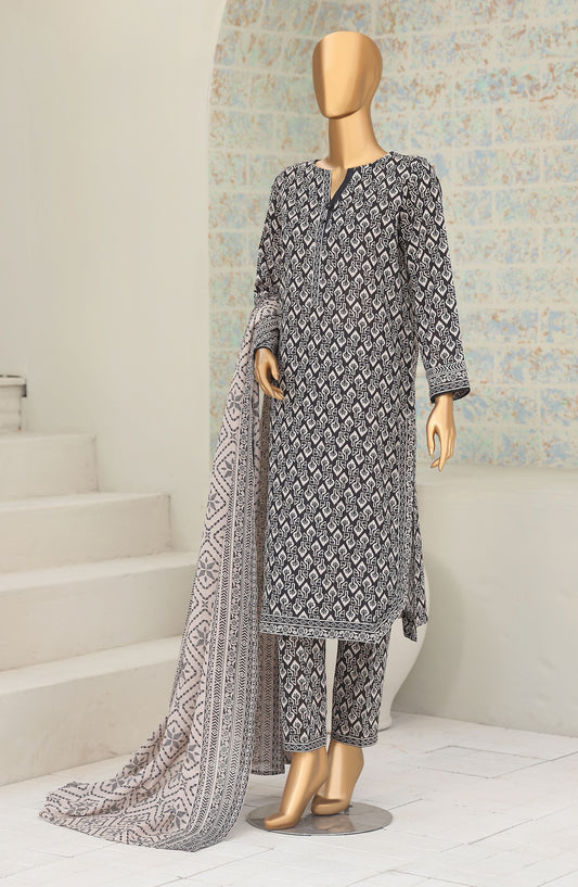 HZ Textile Printed Lawn Unstitched 3 Piece Suit - D-01 - HZ26NTD - Black - Summer Collection