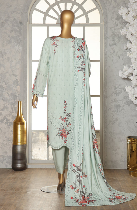 HZ Textile Digital Printed Linen Slub Unstitched 3 Piece Suit - LSD-310 - HZ25LNSL - Blue - Winter Collection