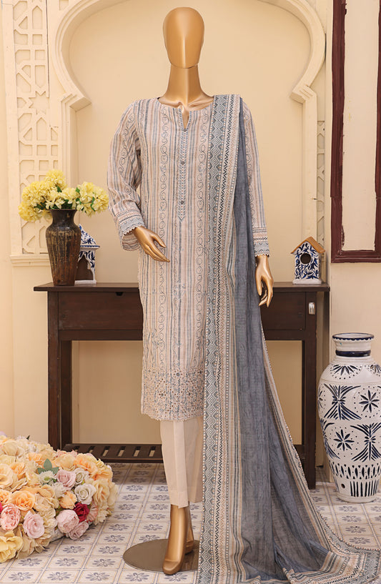Mehak by HZ Textile Embroidered Lawn Unstitched 3 Piece Suit - MEC-502 - HZ25MehakV2 - Off White - Summer Collection
