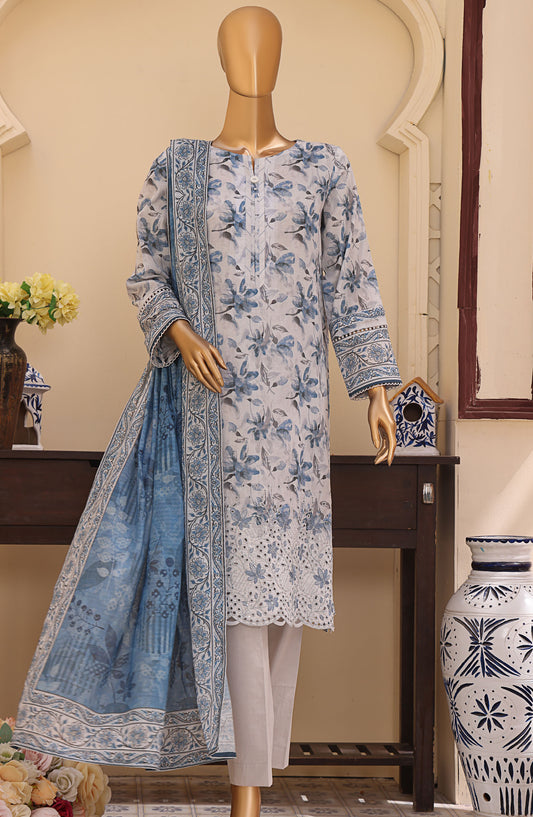 Mehak by HZ Textile Embroidered Lawn Unstitched 3 Piece Suit - MEC-509 - HZ25MehakV2 - Off White - Summer Collection