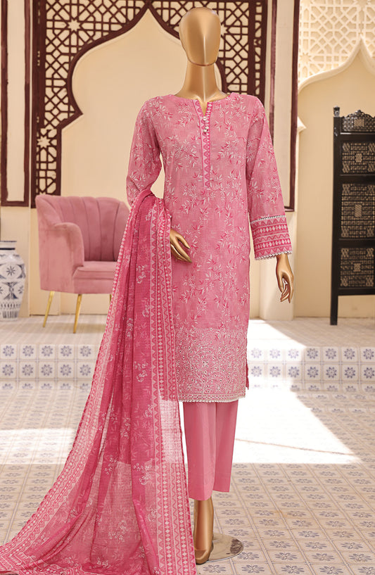 Mehak by HZ Textile Embroidered Lawn Unstitched 3 Piece Suit - MEC-507 - HZ25MehakV2 - Pink - Summer Collection