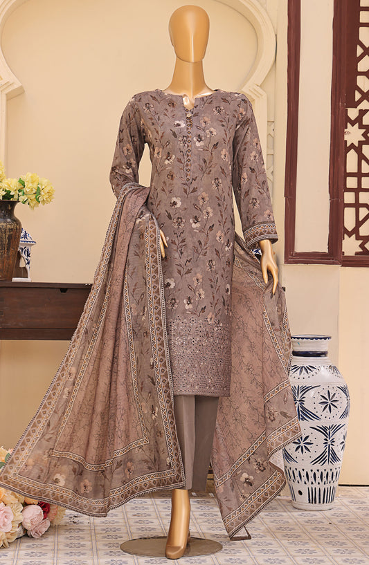 Mehak by HZ Textile Embroidered Lawn Unstitched 3 Piece Suit - MEC-504 - HZ25MehakV2 - Grey - Summer Collection