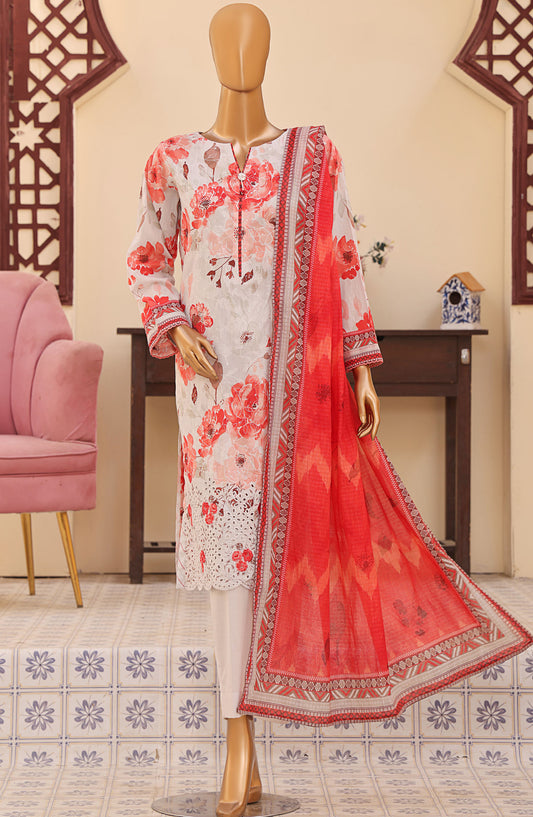 Mehak by HZ Textile Embroidered Lawn Unstitched 3 Piece Suit - MEC-503 - HZ25MehakV2 - White - Summer Collection