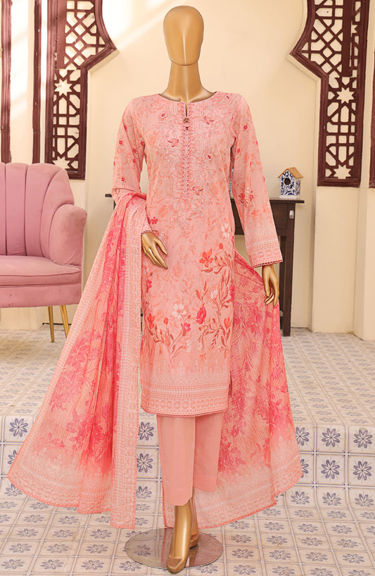 Mehak by HZ Textile Embroidered Lawn Unstitched 3 Piece Suit - MEC-501 - HZ25MehakV2 - Pink - Summer Collection