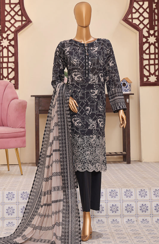 Mehak by HZ Textile Embroidered Lawn Unstitched 3 Piece Suit - MEC-506 - HZ25MehakV2 - Black - Summer Collection