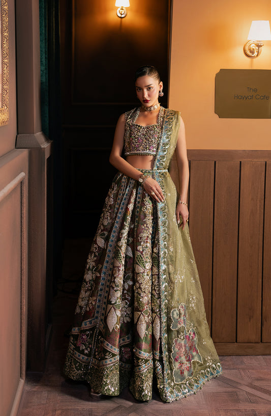 Hayat by Afrozeh Embroidered Zari Unstitched 3 Piece Suit - AFH-25-10 MAHSIL - AF25HYT - Purple - Wedding Formals Collection