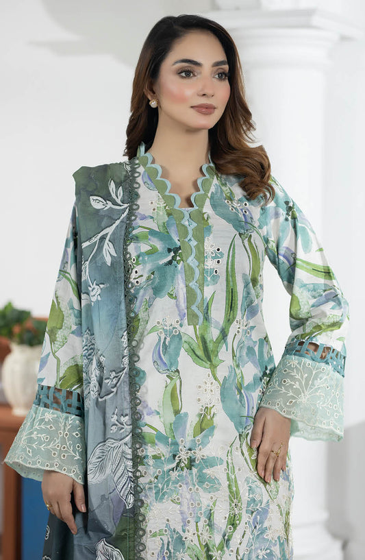 Hayat by Johra Embroidered Lawn Unstitched 3 Piece Suit - JS-53 - JH26HYT - Sea Green - Summer Collection