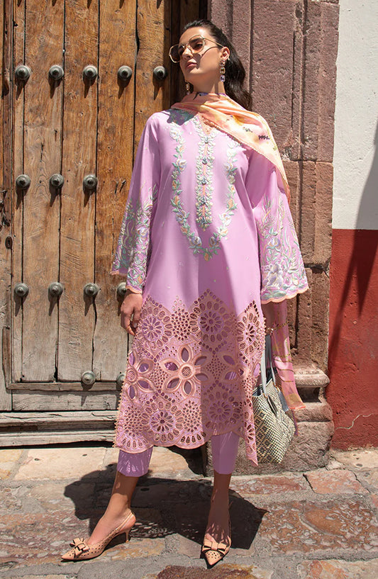 Hemline by Mushq Odyssey Embroidered Lawn Unstitched 3 Piece Suit - Alba - MQ26ODY - Pink - Summer Collection