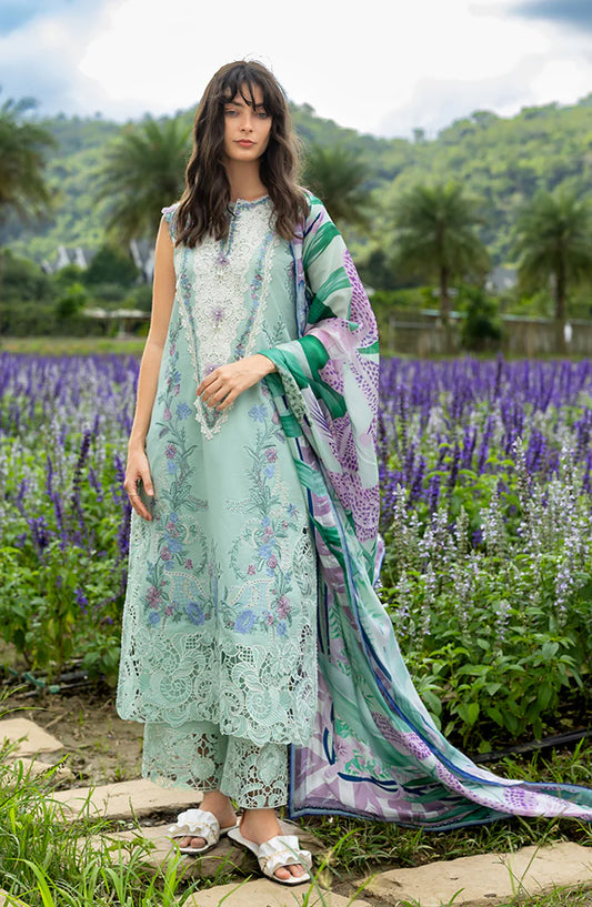 Hemline by Mushq The Secret Garden Embroidered Lawn Unstitched 3 Piece Suit - 7B - MQ26HM - Ferozi - Spring Summer Collection