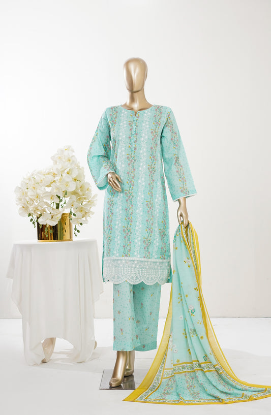 Imagination Printkari by Amna Khadija Embroidered Lawn Stitched 3 Piece Suit - AKIP-01 - AM26GINA - Green - Summer Collection
