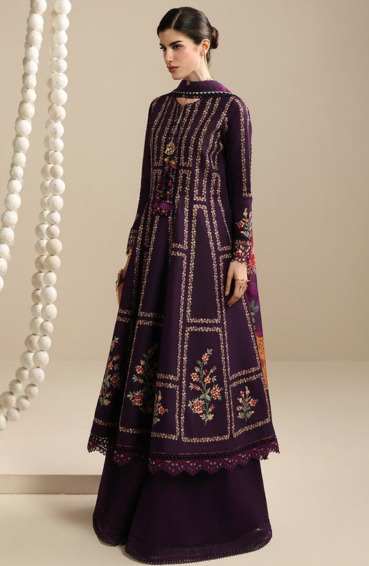 Iris by Jazmin Luxury Embroidered Lawn Unstitched 3 Piece Suit - D06 - JZ26IRS - Purple - Summer Collection