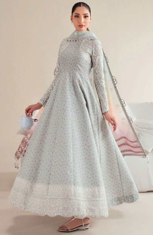 Iris by Jazmin Embroidered Lawn Unstitched 3 Piece Suit - D-04 - JZ25IELL - Blue - Summer Collection