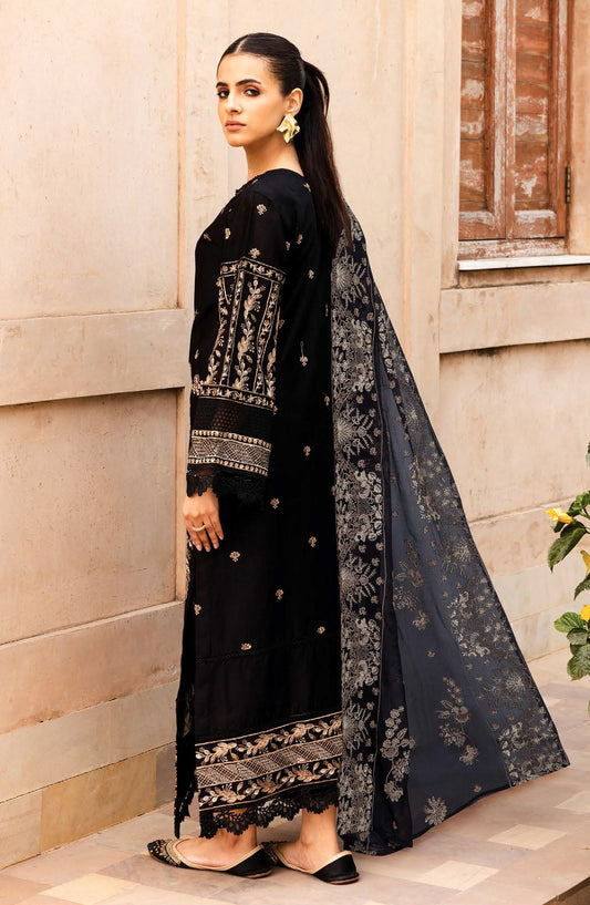 Irsa by Johra Embroidered Lawn Unstitched 3 Piece Suit - JH-759 - JH25IRS - Black - Summer Collection