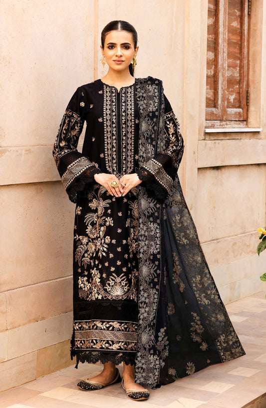 Irsa by Johra Embroidered Lawn Unstitched 3 Piece Suit - JH-759 - JH25IRS - Black - Summer Collection