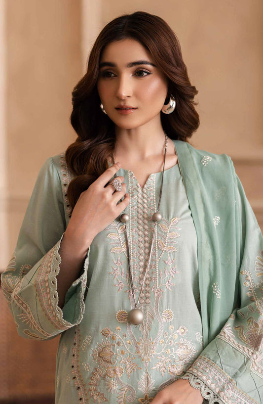 Irtaza by Johra Embroidered Lawn Unstitched 3 Piece Suit - JH-913 - JH25RTA - Green - Summer Collection