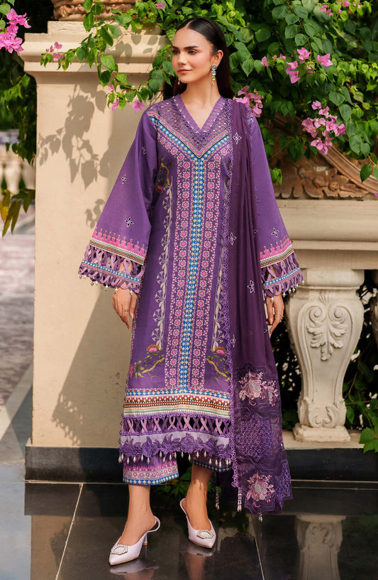 Ivy Bloom by Parishay Embroidered Viscose Unstitched 3 Piece Suit - IVY-08 - PS25VBL - Purple - Winter Collection