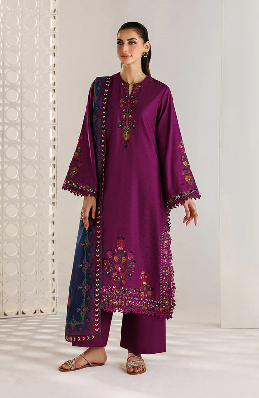 Iznik Exclusive Embroidered Lawn Unstitched 3 Piece Suit - UE-680 - IZN26XCL - Purple - Summer Collection