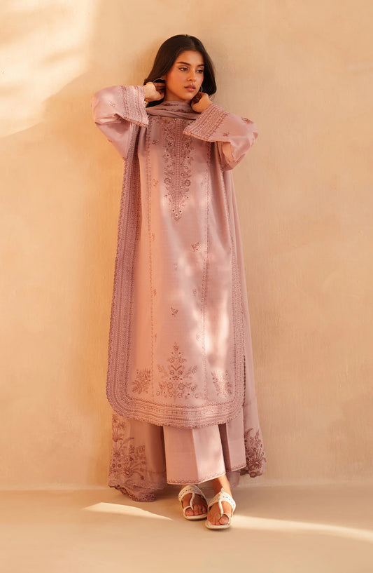 Iznik Exclusive Embroidered Lawn Unstitched 3 Piece Suit - UE-608 - IZN26RM - Pink - Ramadan Collection