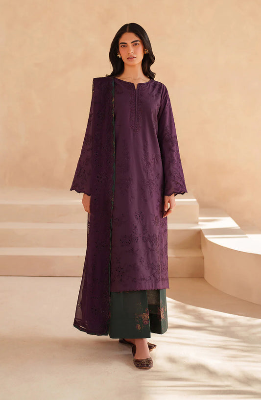Iznik Exclusive Embroidered Lawn Unstitched 3 Piece Suit - UE-602 - IZN26RM - Purple - Ramadan Collection