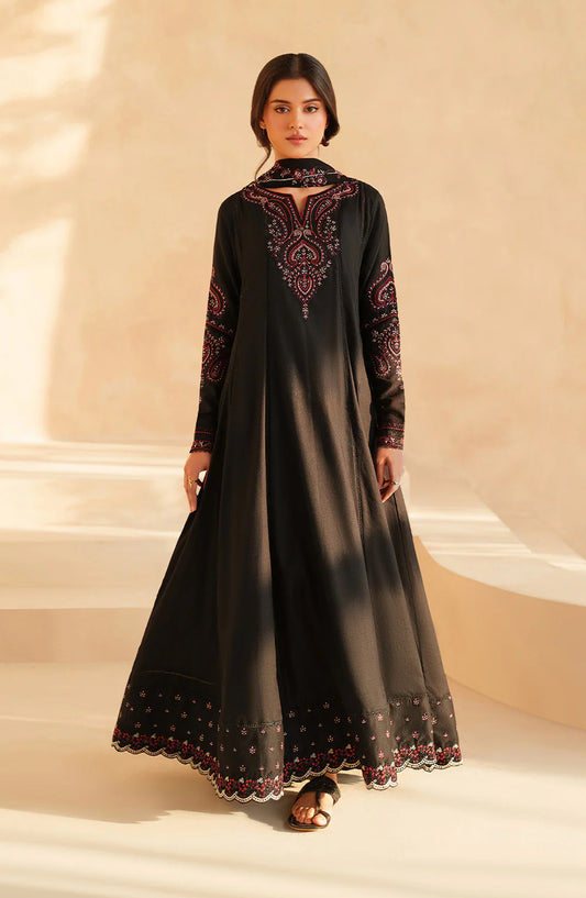 Iznik Exclusive Embroidered Lawn Unstitched 3 Piece Suit - UE-600 - IZN26RM - Black - Ramadan Collection