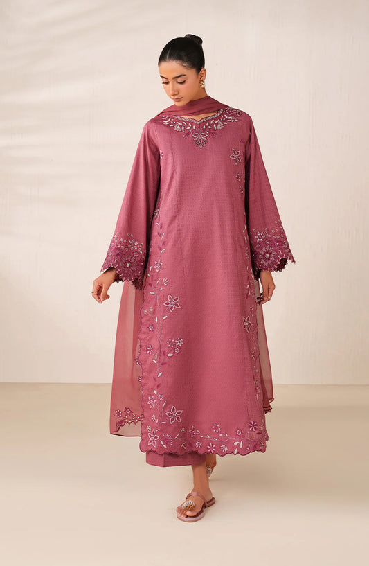 Iznik Exclusive Embroidered Lawn Unstitched 3 Piece Suit - UE-598 - IZN26RM - Pink - Ramadan Collection