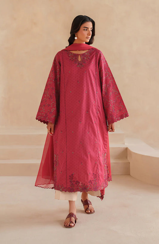 Iznik Exclusive Embroidered Lawn Unstitched 3 Piece Suit - UE-596 - IZN26RM - Pink - Ramadan Collection