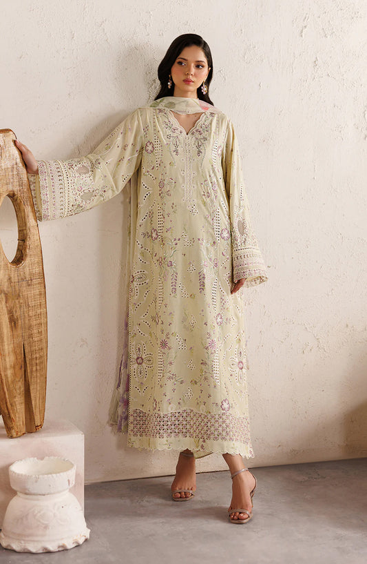 Iznik Festive Embroidered Lawn Unstitched 3 Piece Suit - IBE-08 - IZN26FSL - Fawn - Summer Collection