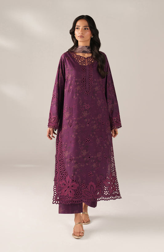 Iznik Embroidered Lawn Unstitched 3 Piece Suit - SS-08 - IZN26SP - Purple - Spring Summer Collection