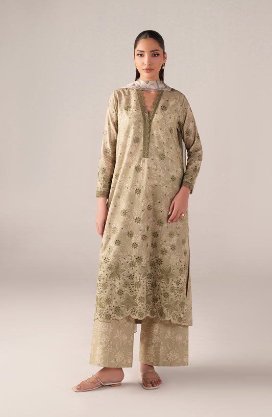 Iznik Embroidered Lawn Unstitched 3 Piece Suit - SS-07 - IZN26SP - Green - Spring Summer Collection