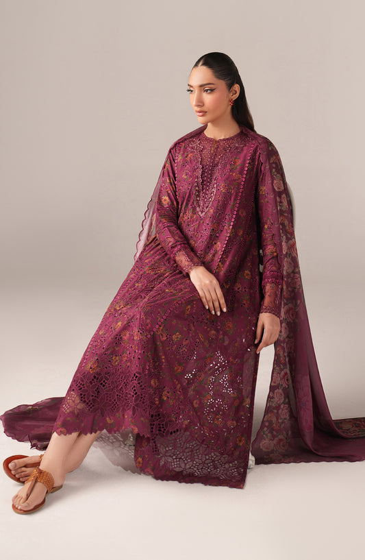Iznik Embroidered Lawn Unstitched 3 Piece Suit - SS-04 - IZN26SP - Purple - Spring Summer Collection