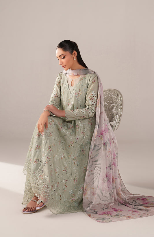 Iznik Embroidered Lawn Unstitched 3 Piece Suit - SS-03 - IZN26SP - Green - Spring Summer Collection