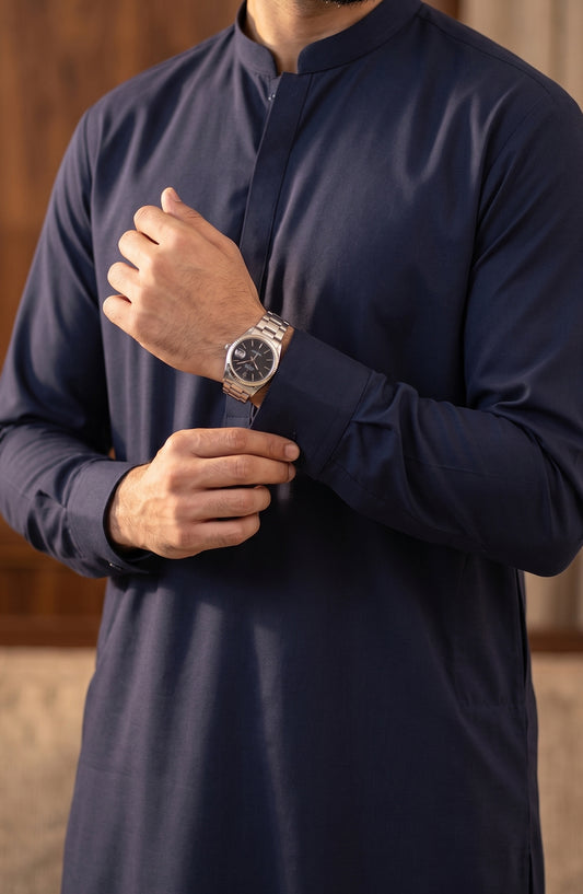 Jalwa by Bin Yameen Unstitched Wash N Wear Mens Collection BY26JLW NAVY BLUE