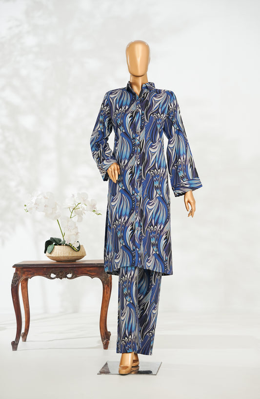 Janaan by Amna Khadija Printed Premium Linen Stitched 2 Piece Set - JDL-07 - AM25JNDL - Blue - Casual Collection