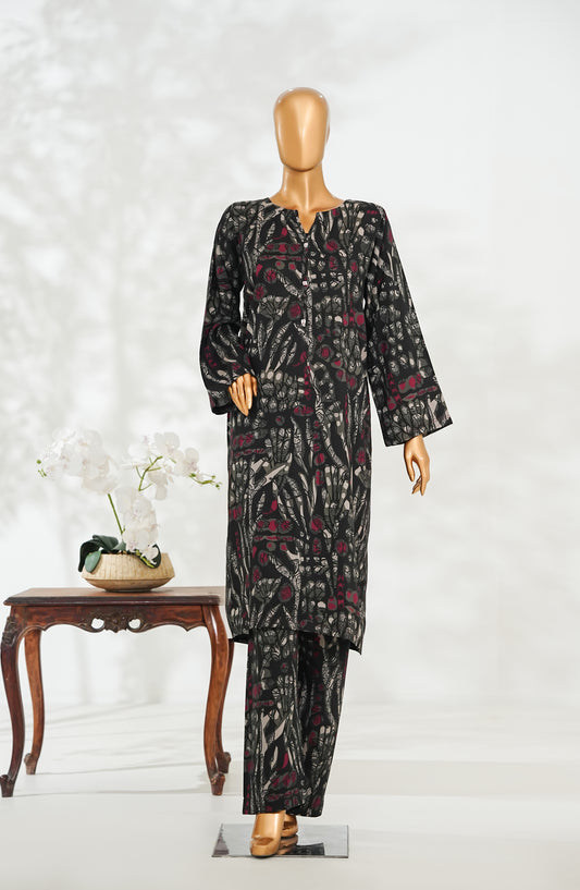 Janaan by Amna Khadija Printed Premium Linen Stitched 2 Piece Set - JDL-04 - AM25JNDL - Black - Casual Collection