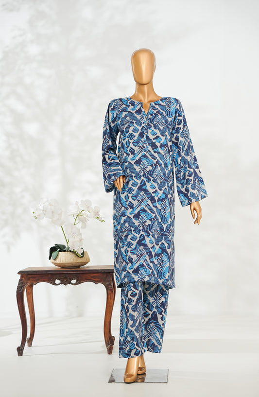 Janaan by Amna Khadija Printed Premium Linen Stitched 2 Piece Set - JDL-03 - AM25JNDL - Blue - Casual Collection