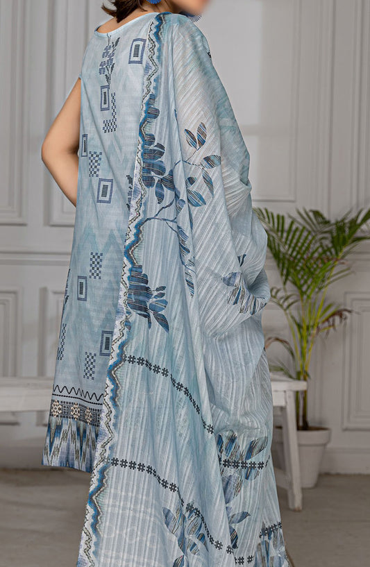 Jasmine Embroidered Lawn Unstitched 3 Piece Suit - Design-10 - AK25JS10 - Blue - Summer Collection