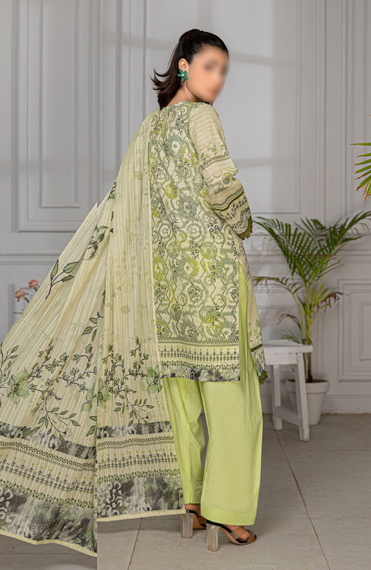 Jasmine Embroidered Lawn Unstitched 3 Piece Suit - Design-07 - AK25JS10 - Green - Summer Collection