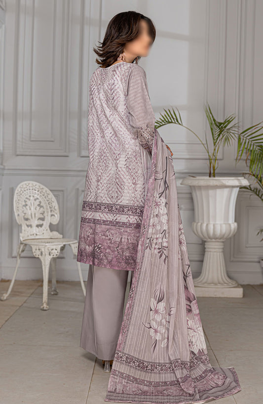 Jasmine Embroidered Lawn Unstitched 3 Piece Suit - Design-05 - AK25JS10 - Purple - Summer Collection