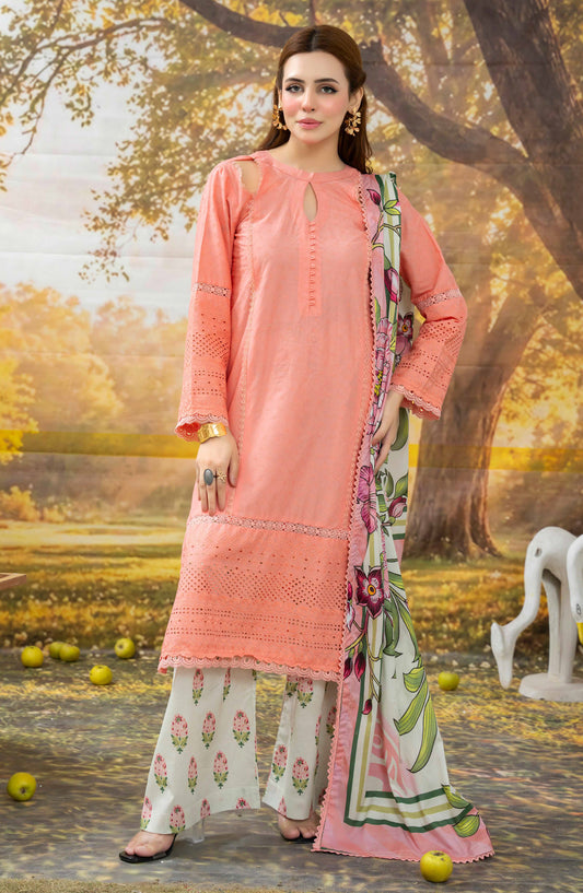 Johra Black Pearl Chikankari Lawn Unstitched 3 Piece Suit - JS-714 - JH26BP - Pink - Summer Collection
