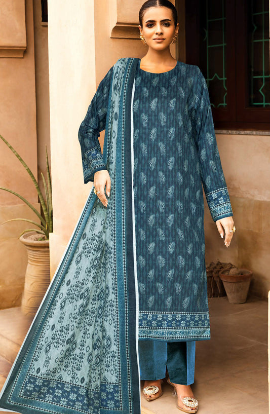 Johra Glow Printed Lawn Unstitched 3 Piece Suit - JH-1428 - JH25GLOW - Blue - Casual Collection