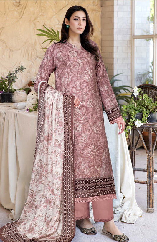 Johra Glow Printed Lawn Unstitched 3 Piece Suit - JH-1423 - JH25GLOW - Pink - Casual Collection