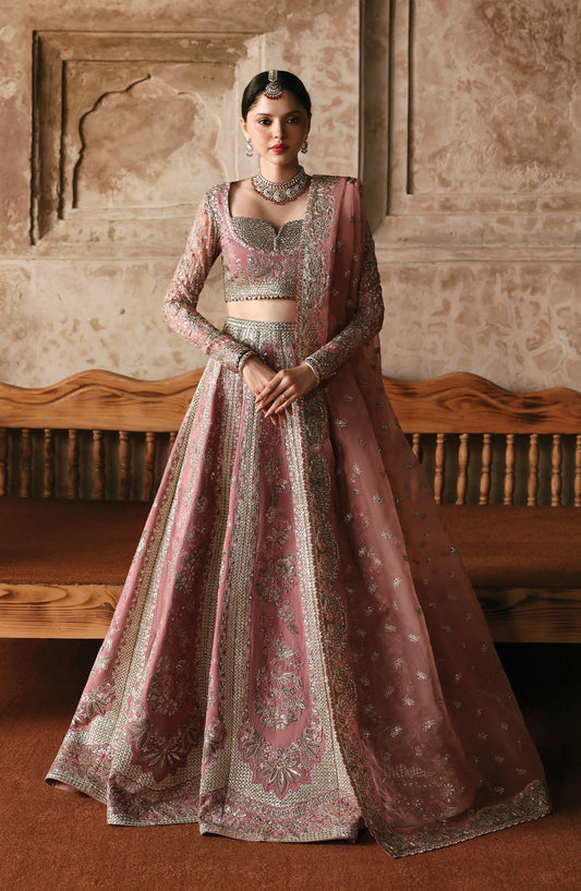 Kaashvi by Ayzel Embroidered Raw Silk Unstitched 3 Piece Suit - RAAHIYA - AY25KSH - Pink - Wedding Collection