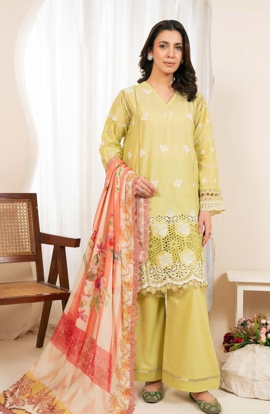 Kaashvi by Johra Embroidered Chikankari Lawn Unstitched 3 Piece Suit - JS-134 - JH26KVI - Dhani - Summer Collection