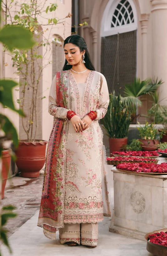 Kahf Ek Fasana Luxury Embroidered Lawn Unstitched 3 Piece Suit - 6A -Silsila - KHP26FS - Grey - Festive Collection