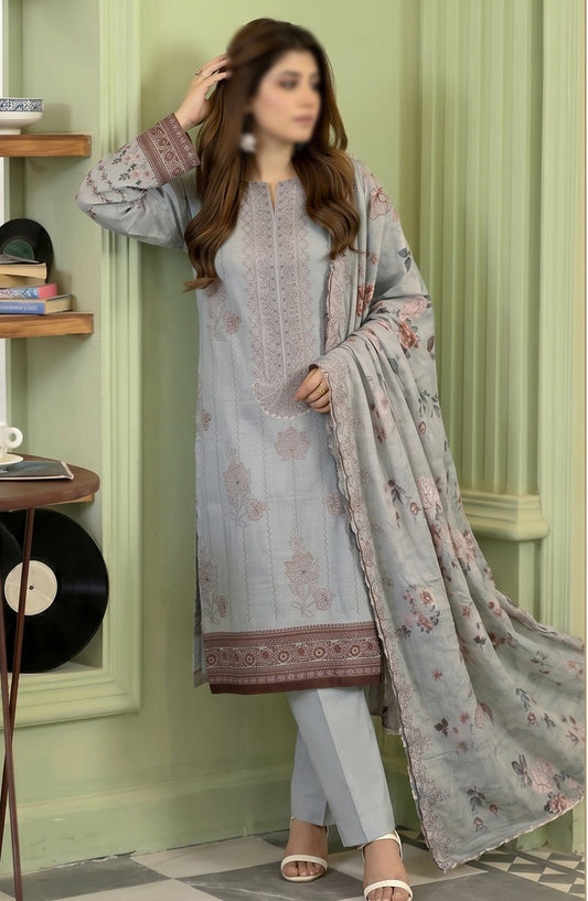 Kayseria by Al Karim Embroidered Lawn Unstitched 3 Piece Suit - D-10 - AK26KYS - Blue - Summer Collection