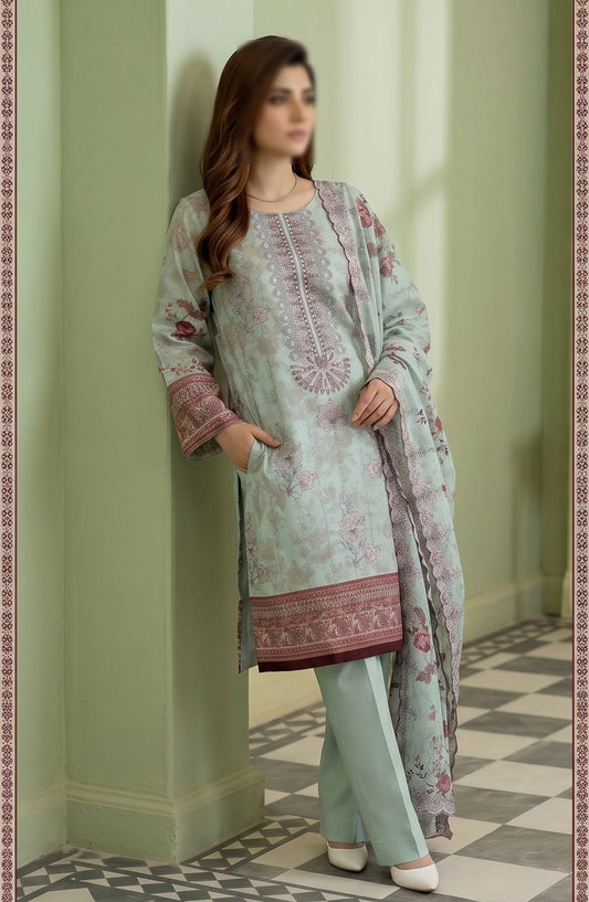Kayseria by Al Karim Embroidered Lawn Unstitched 3 Piece Suit - D-04 - AK26KYS - Blue - Summer Collection