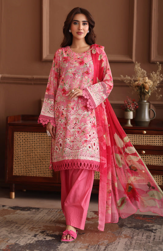 Keyaan by Johra Embroidered Lawn Unstitched 3 Piece Suit - JH-1031 - JH26KY - Pink - Summer Collection