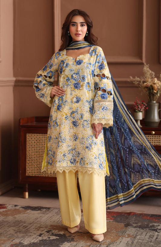 Keyaan by Johra Embroidered Lawn Unstitched 3 Piece Suit - JH-1029 - JH26KY - Yellow - Summer Collection