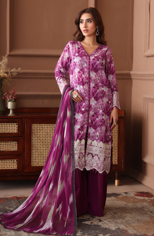 Keyaan by Johra Embroidered Lawn Unstitched 3 Piece Suit - JH-1024 - JH26KY - Purple - Summer Collection